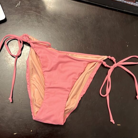 J. Crew NEW curved waist cheeky string bikini bottoms tea rose pink bubblegum - Picture 8 of 10